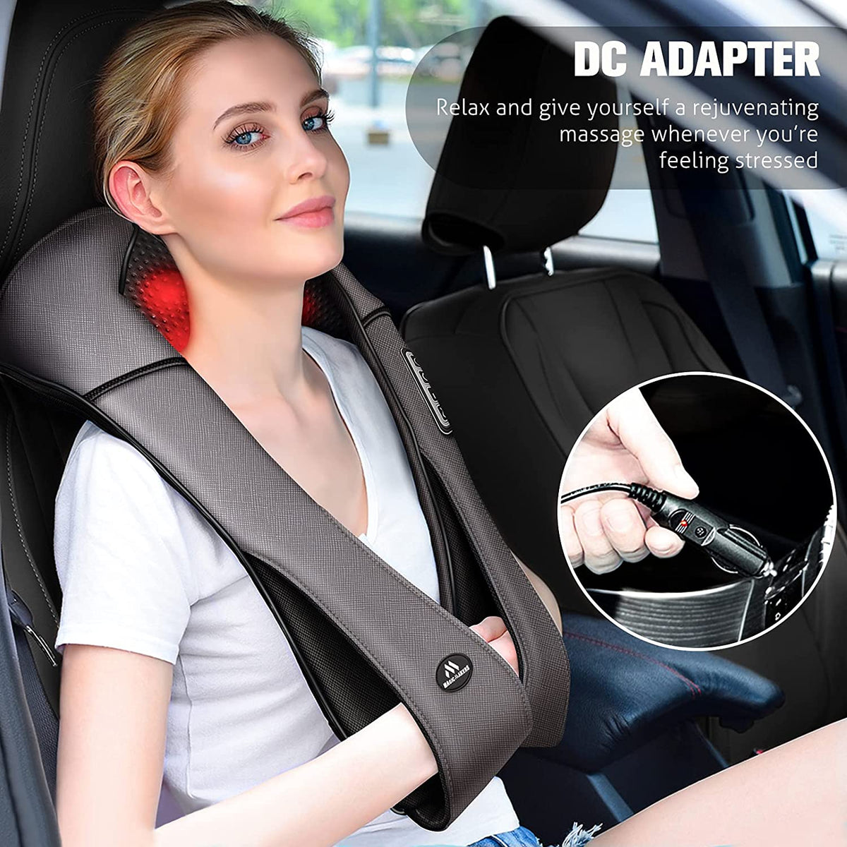 Neck Massager with Heat for Pain Relief Deep Tissue Gifts, Gray