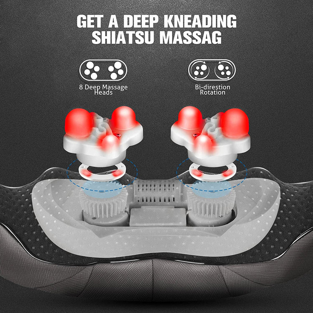 Neck Massager with Heat for Pain Relief Deep Tissue Gifts, Gray
