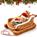 Christmas Dog Bed Sleigh with Non Slip Base, Festive Sleigh Calming Pet Bed