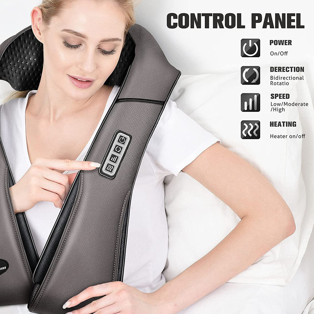 Neck Massager with Heat for Pain Relief Deep Tissue Gifts, Gray