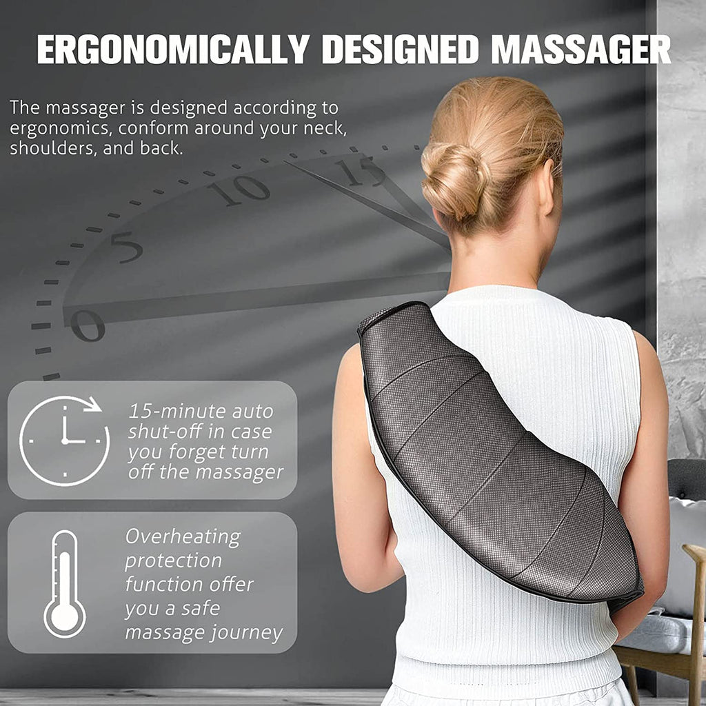 Neck Massager with Heat for Pain Relief Deep Tissue Gifts, Gray